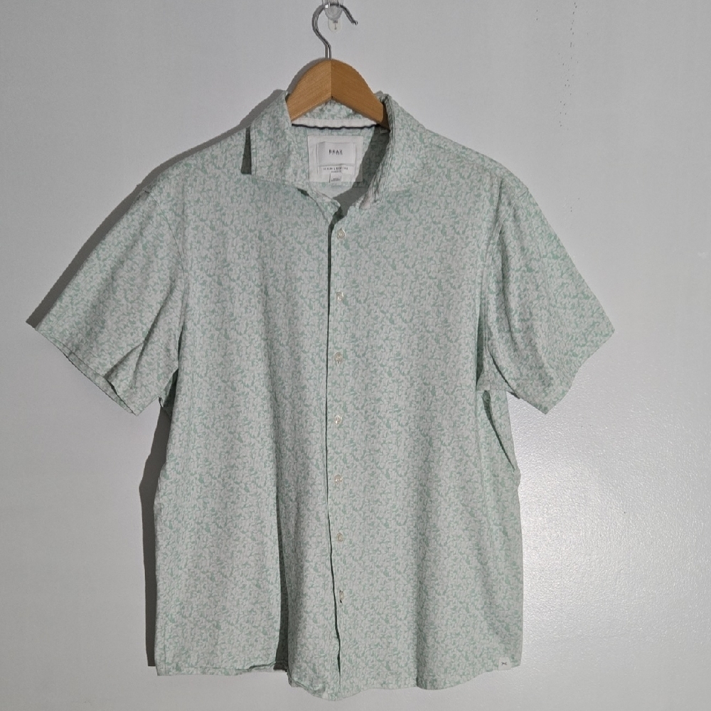 BRAX Feel Good Men's Light Green Short Sleeve Hi-Flex & Easy Care Shirt Size XL